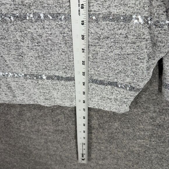 Maurices Sweater Pullover Women S Small Gray Striped Sequin Knit Long Sleeve - Picture 6 of 7